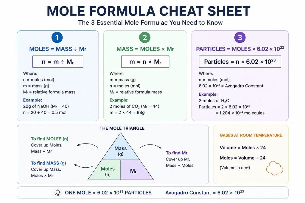 moles formular cheatsheet