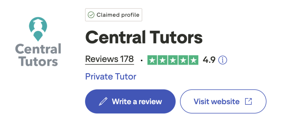 central tutors trust pilot page