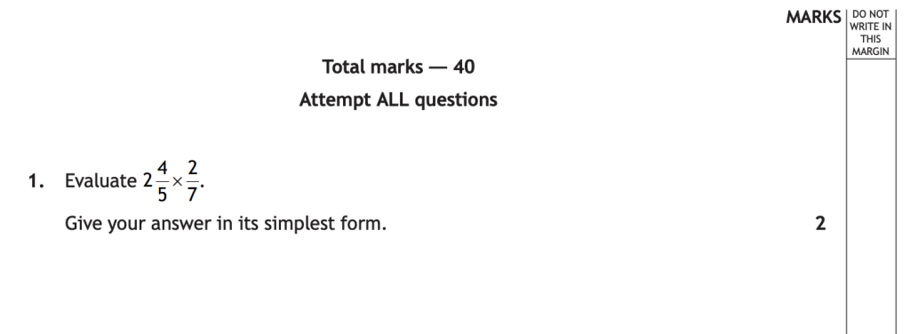 past paper question